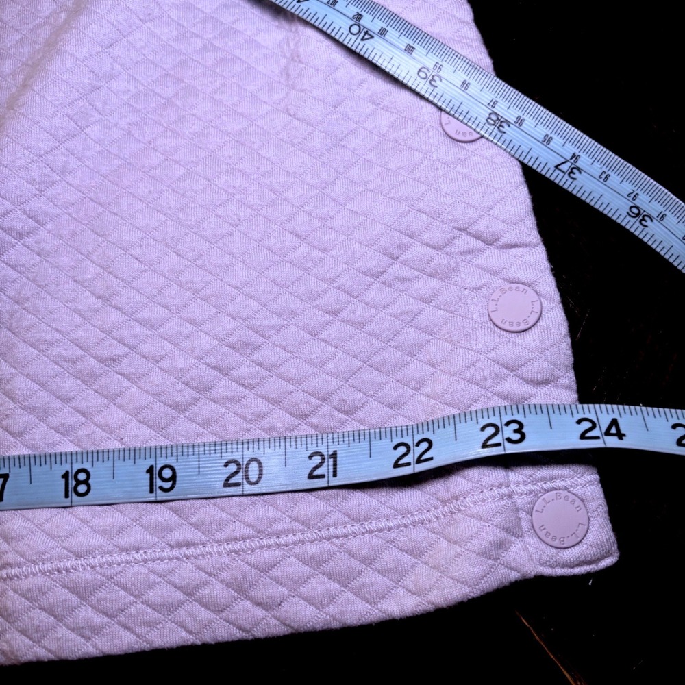 LL Bean Quilted Cowl Neck Pullover Sweatshirt Lavender Purple Sz Large Outdoors - Picture 10 of 11